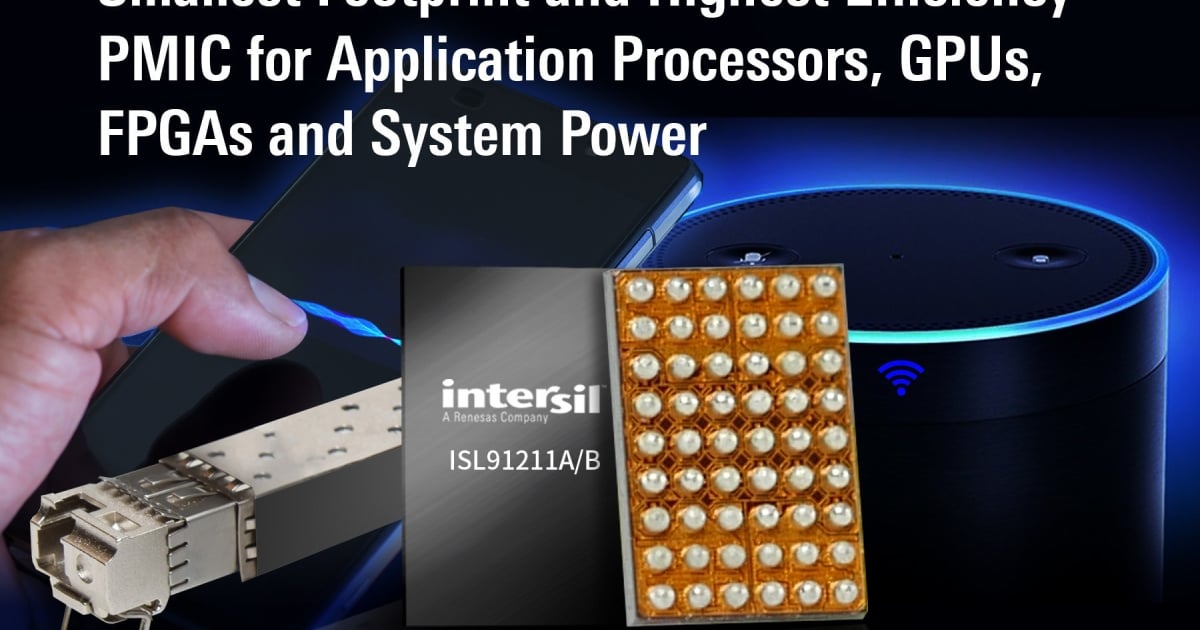 インターシル、アプリケーション・プロセッサ、GPU、FPGA、システム電源向けに最小フットプリントで最大効率のPMICを発表 ...