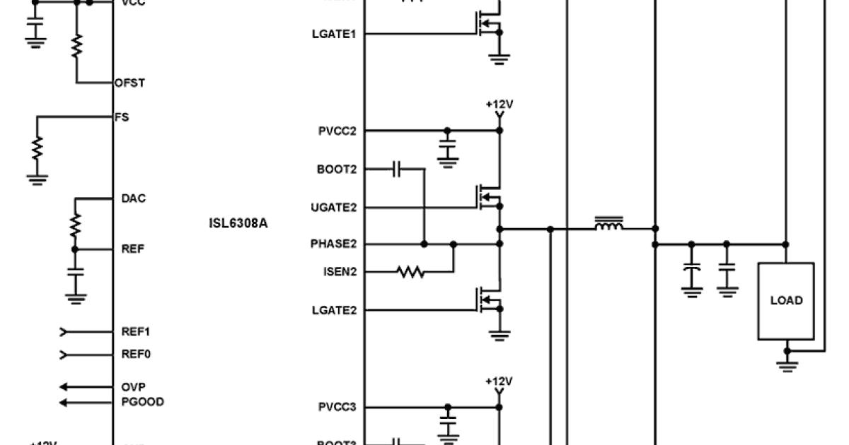 ISL6308A - Three-Phase Buck PWM Controller with High Current Integrated ...