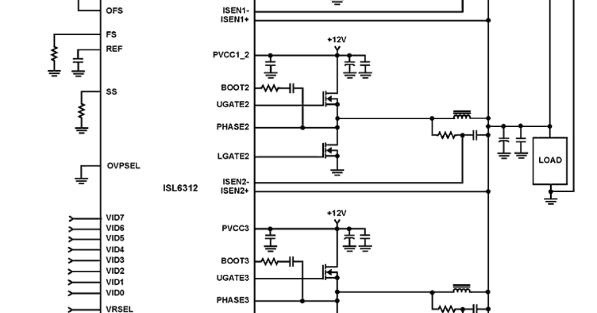 Four phase buck pwm controller with integrated mosfet drivers for intel