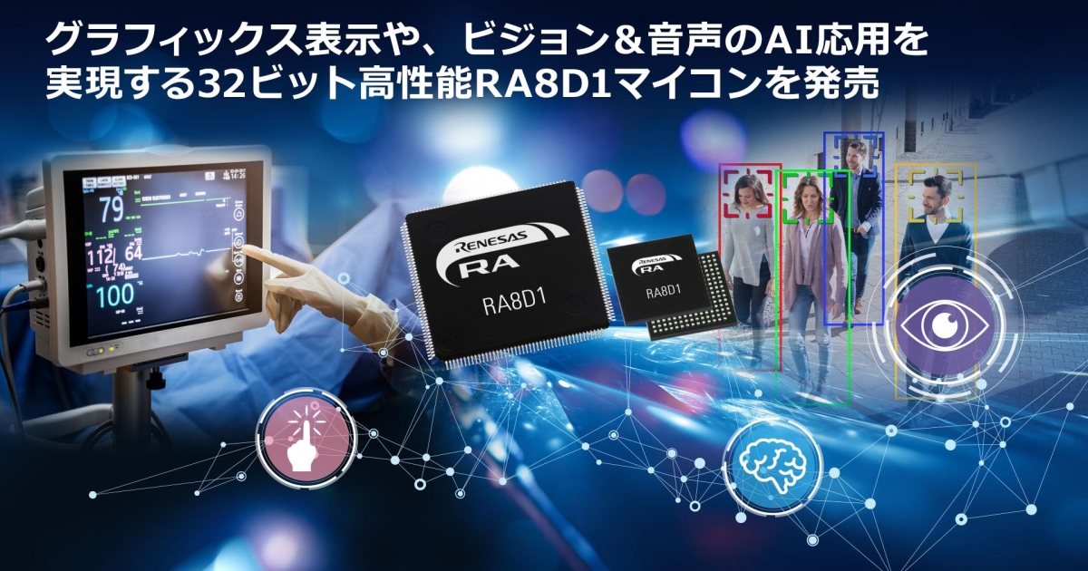 グラフィックス機能を強化し、音声＆ビジョンのマルチモーダルAIアプリケーションを実現する「RA8D1」マイコンを発売 | Renesas ルネサス