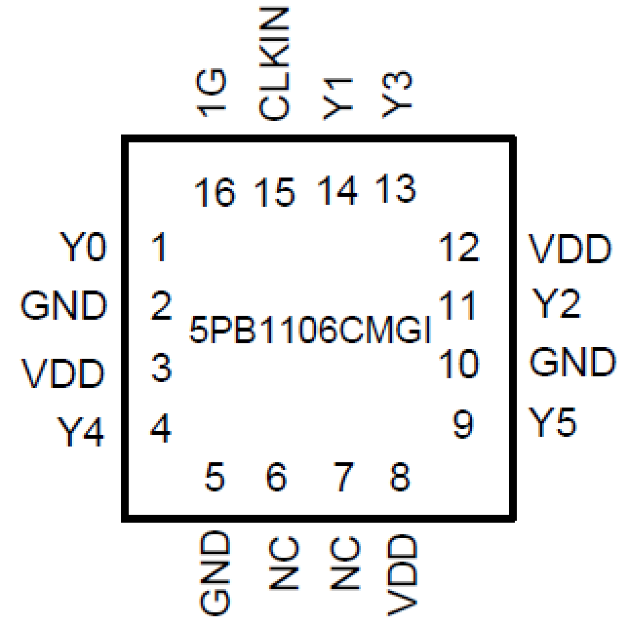 5PB1106 Pinout - QFN