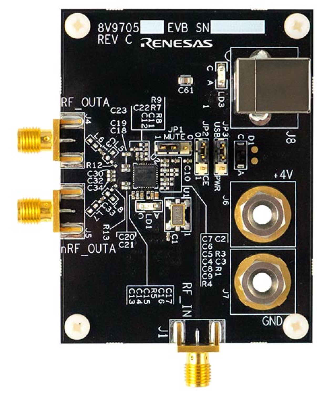 8V97052-EVK RF Synthesizer/Phase-locked Loop Evaluation Board - Bottom