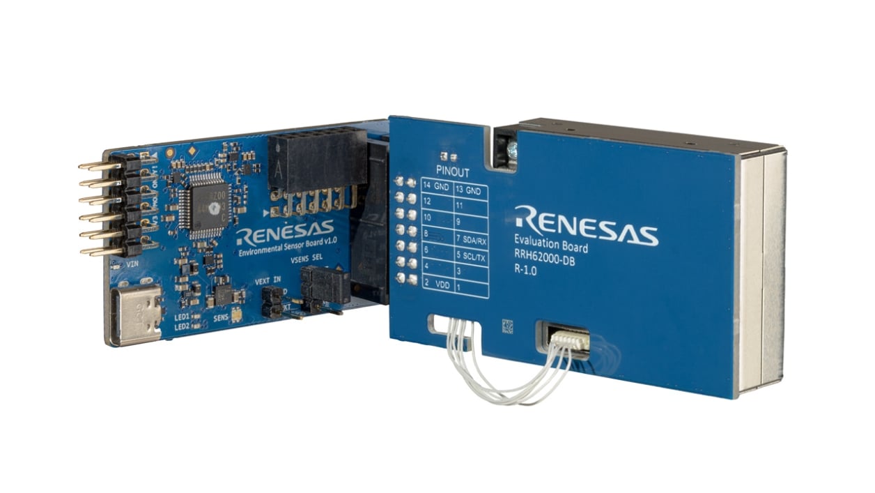 RRH62000 統合センサー モジュール (ドーターボード付き) + 環境センサ通信(ESCom)ボード - 前面