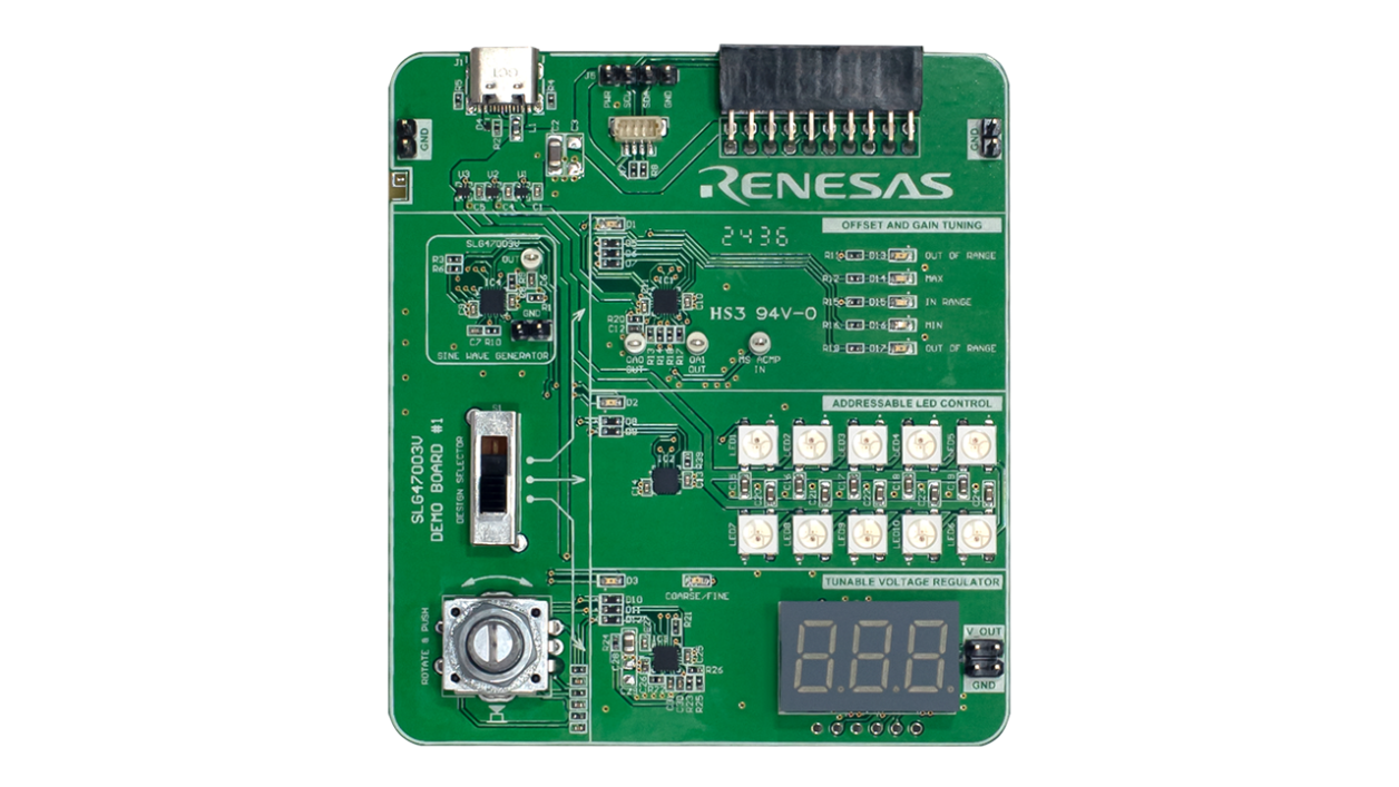 SLG47003V-DMO Demonstration Board - Top