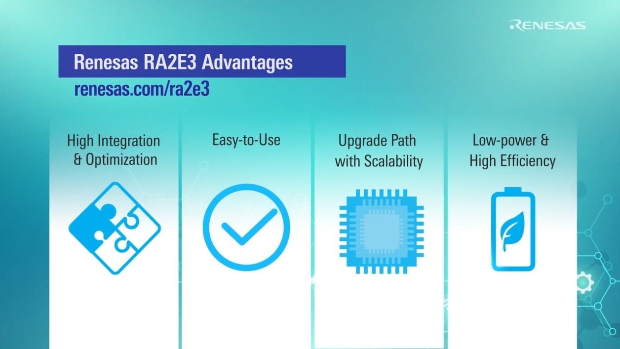 RA2E3 48 MHz Arm Cortex-M23 Ultra-Low Power, Entry-Line MCUs