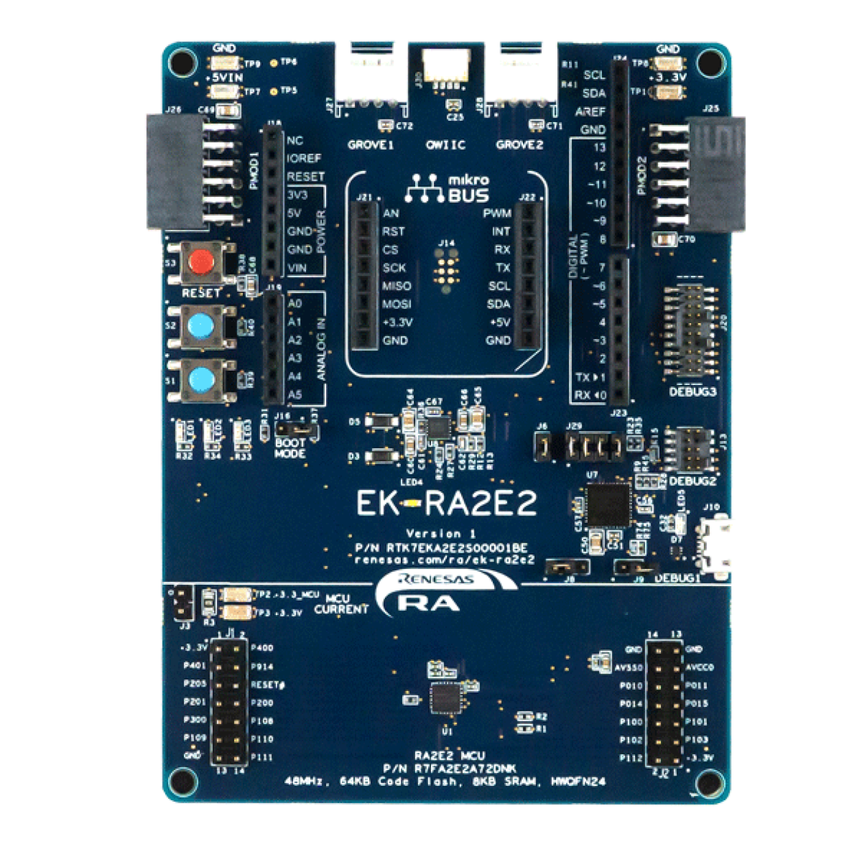EK-RA2E2 Evaluation Board