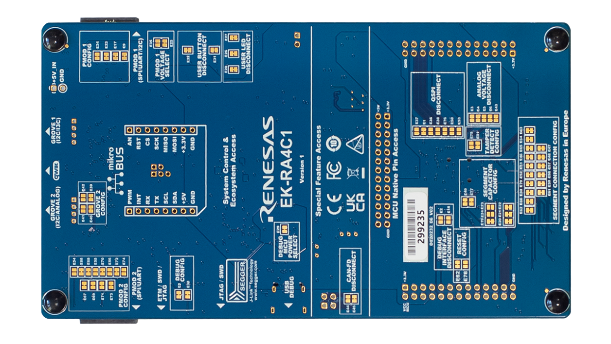 EK-RA4C1 Evaluation Board - Bottom