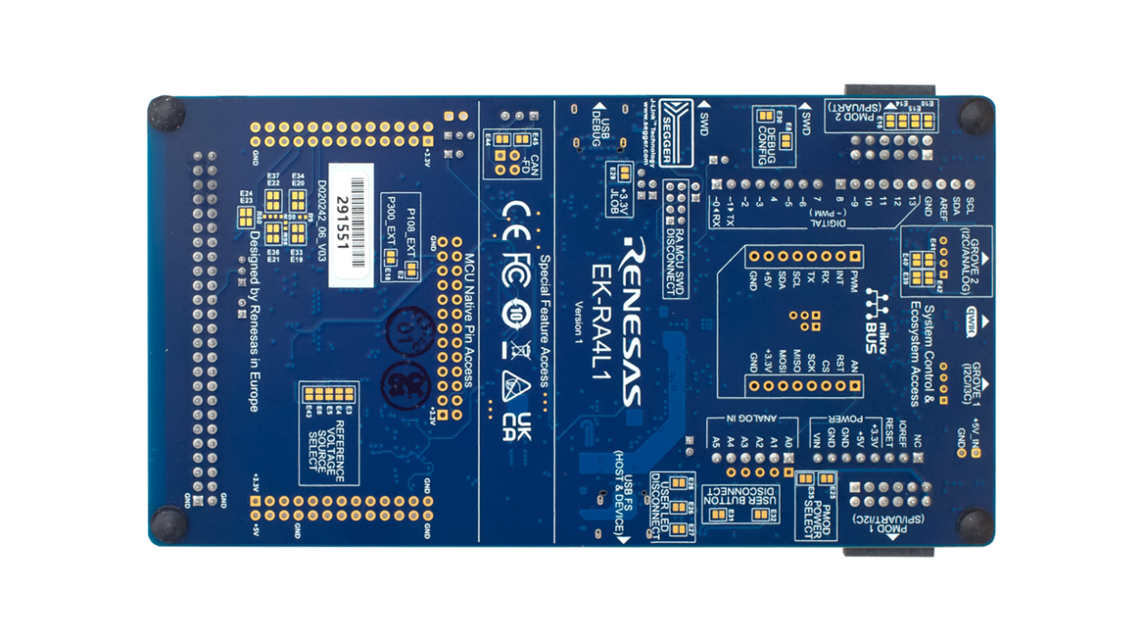 EK-RA4L1 Evaluation Board - Bottom
