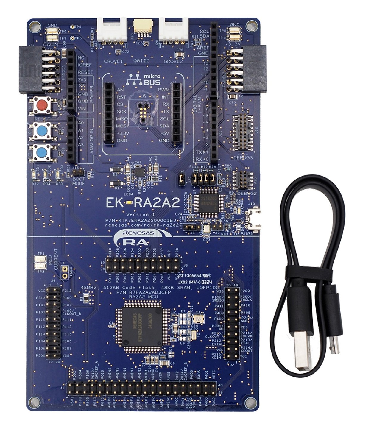 EK-RA2A2 Evaluation Kit Contents