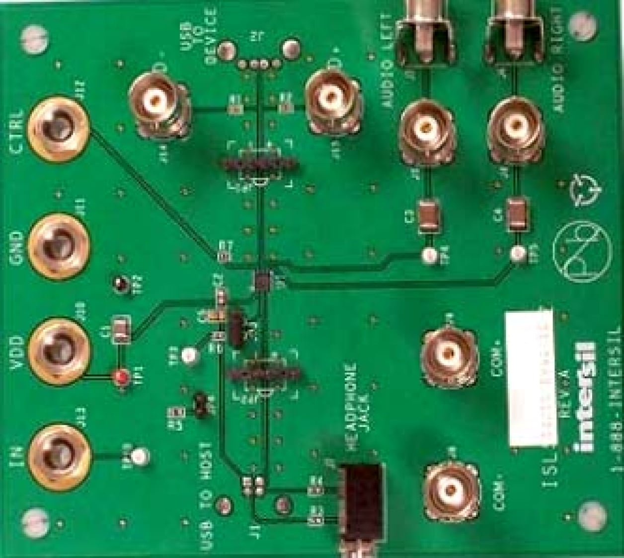 ISL54211EVAL1Z - MP3/USB 2.0 High-Speed Switch Evaluation Board