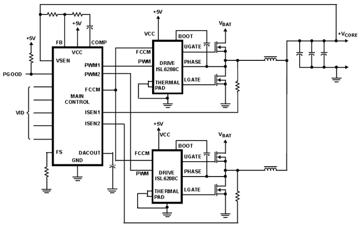 ISL6208C Functional Diagram