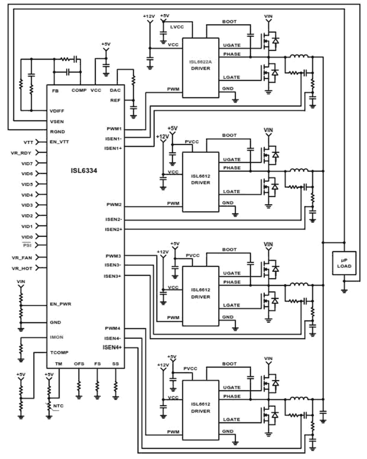 ISL6622A Functional Diagram