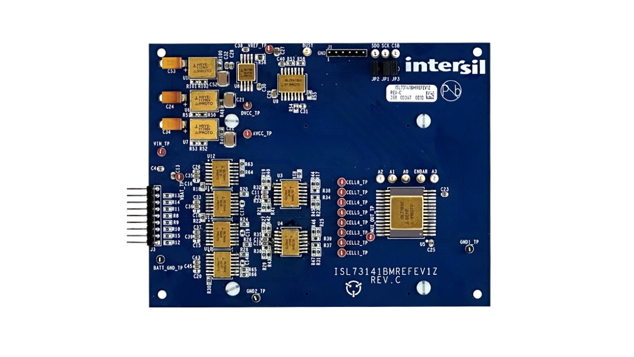 ISL73141BMREFEVKITxZ バッテリモニタ評価ボード- 前面