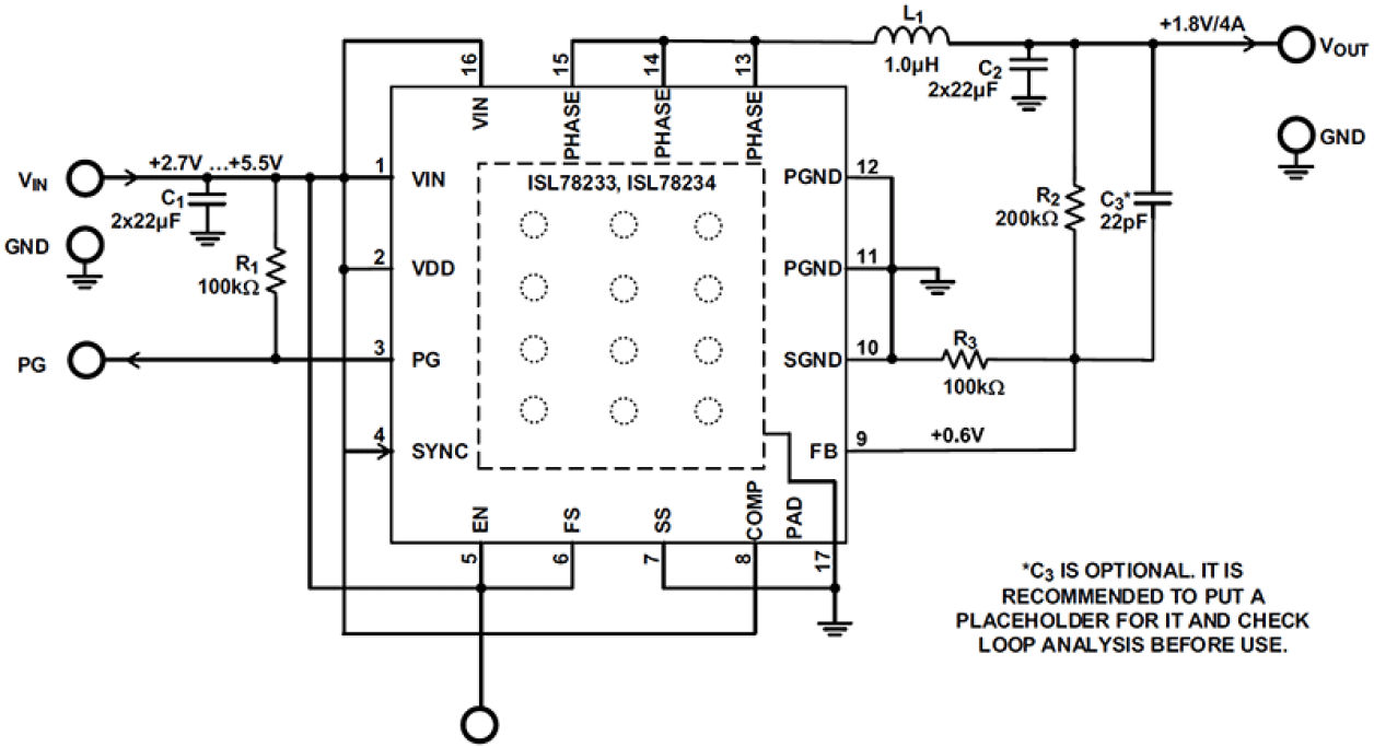 ISL78233_ISL78234 Functional Diagram