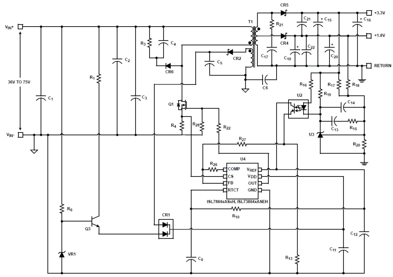 ISL738840ASEH, ISL738843ASEH, ISL738845ASEH Diagram Block