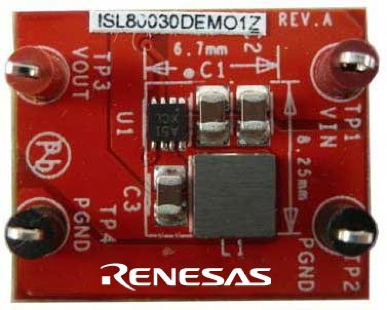 ISL80030DEMO1Z Demo Board Top