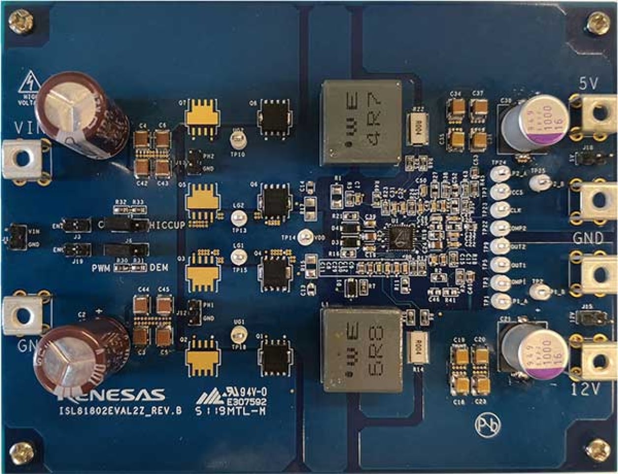 ISL81802EVAL2Z - 80V Dual Sync Buck Controller Eval Board with 18V