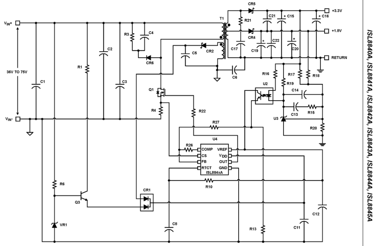 ISL884xA Functional Diagram