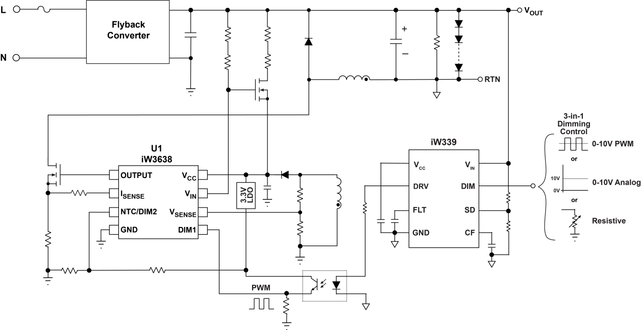 iW3638 Typical Applications Diagram