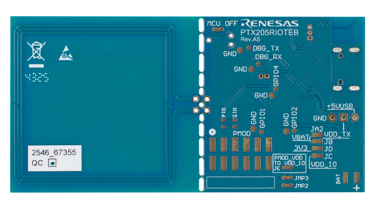 PTX205RIOTEB Evaluation Board - Bottom