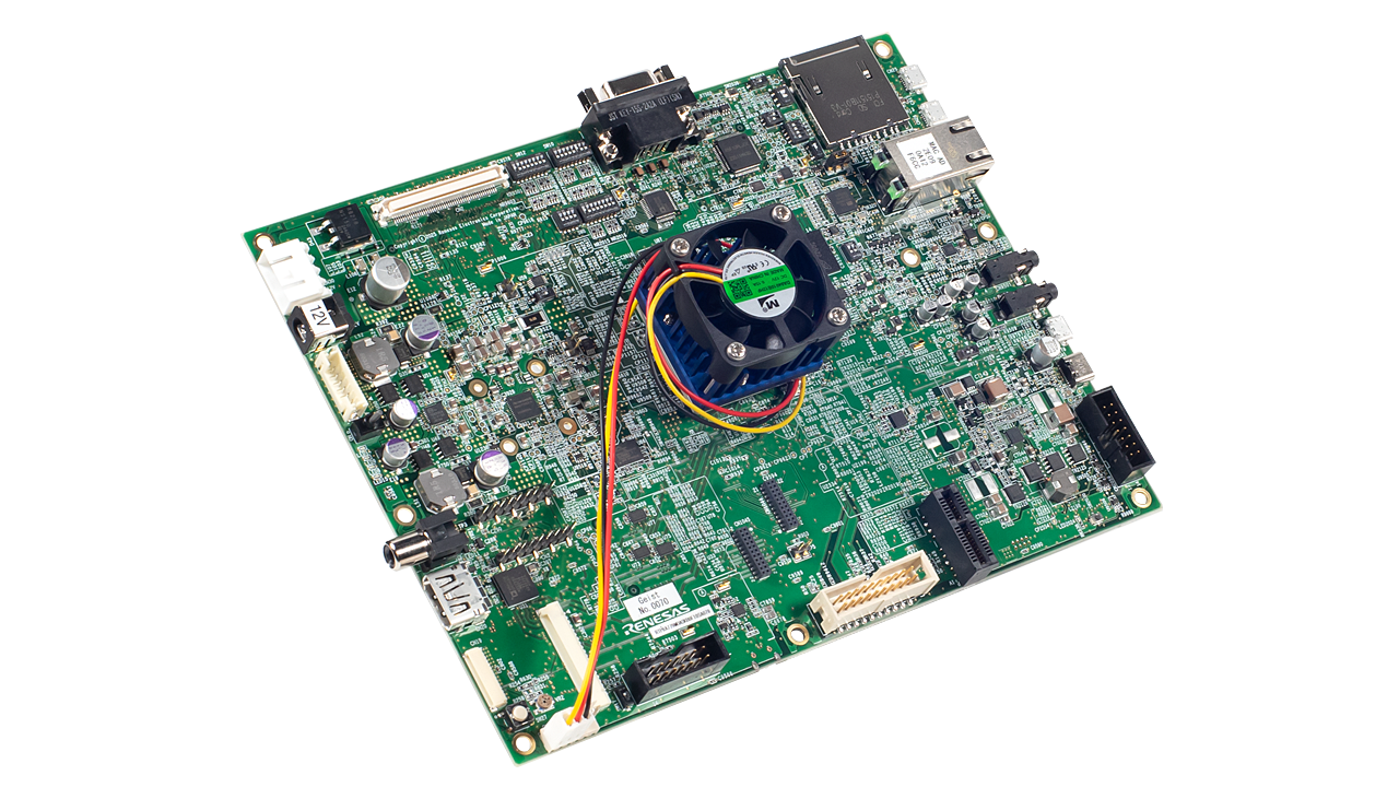 RTP8A779MDASKB0F10S(R-Car M3Le Geist)評価ボードの外観図