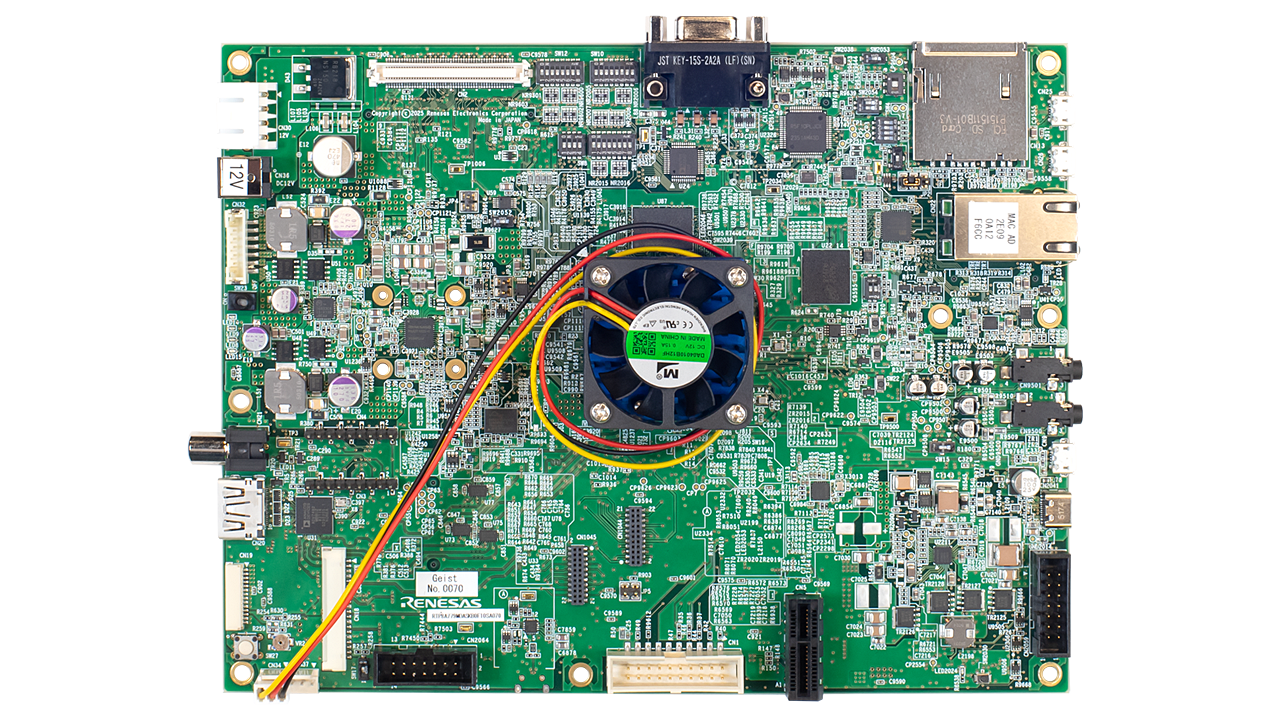 RTP8A779MDASKB0F10S(R-Car M3Le Geistボード)評価ボードの表面