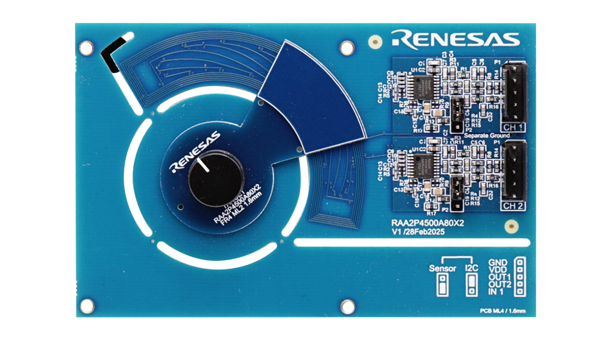 Top view of the RAA2P4500A80X2 redundant side-shaft sensor