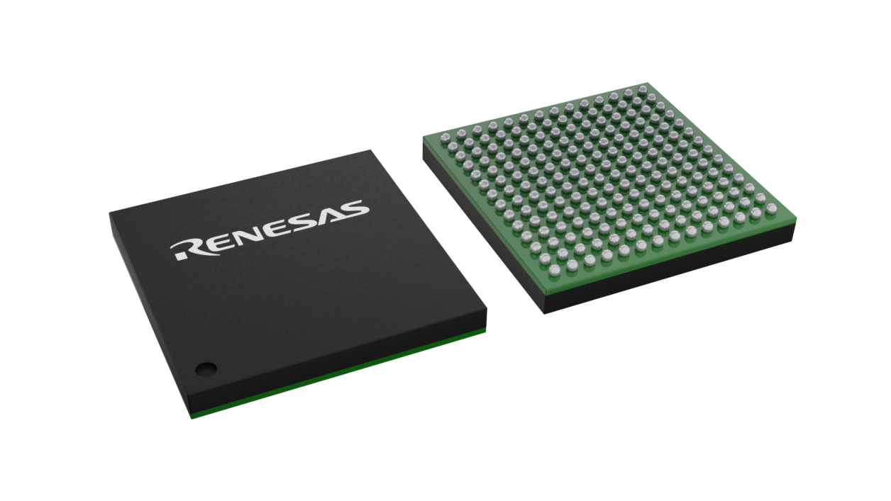 3D illustration featuring top and bottom of BGA IC chip package with 96 lead count.