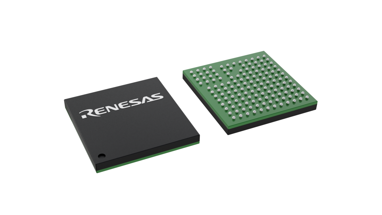 3D illustration featuring top and bottom views of CABGA IC chip package with 142 lead count.