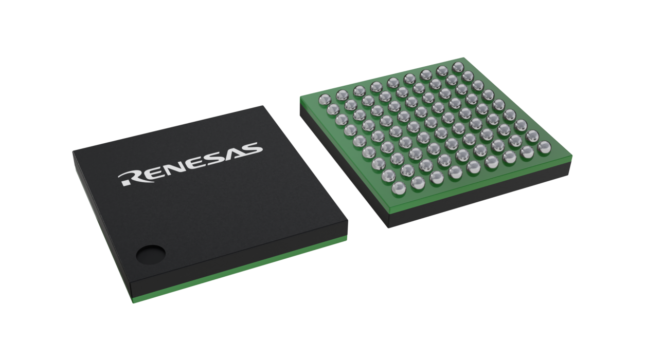 3D illustration featuring top and bottom views of CABGA IC chip package with 81 lead count