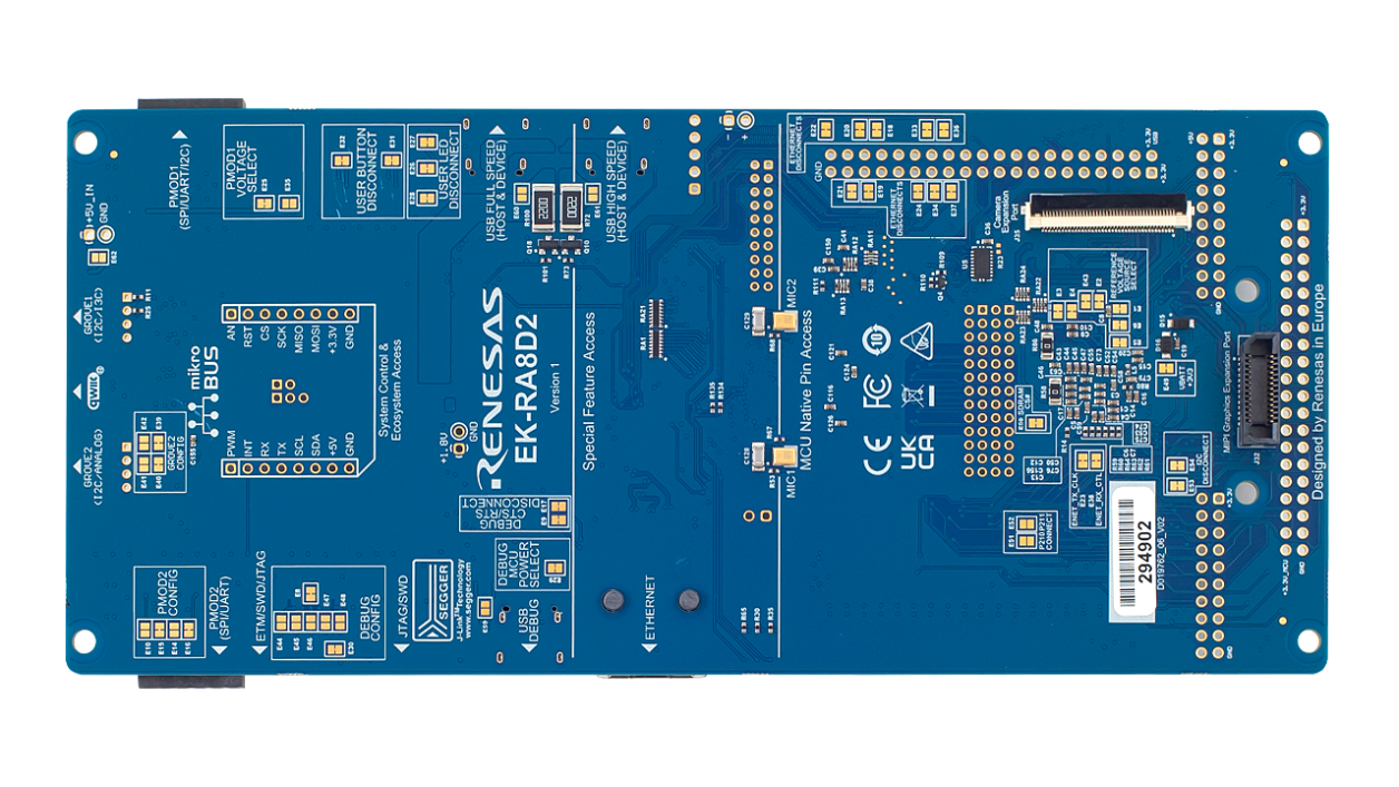 EK-RA8D2 Evaluation Board - Bottom