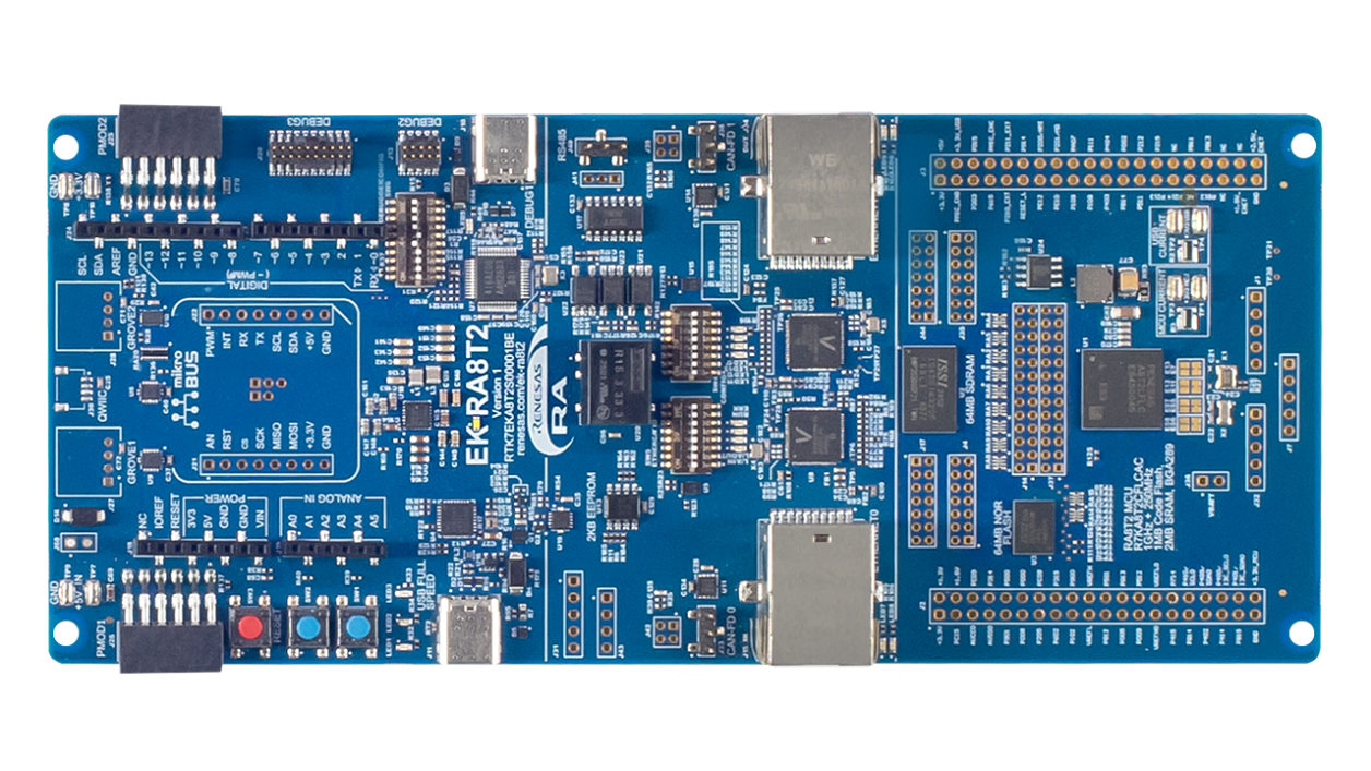 Top view of EK-RA8T2 board.