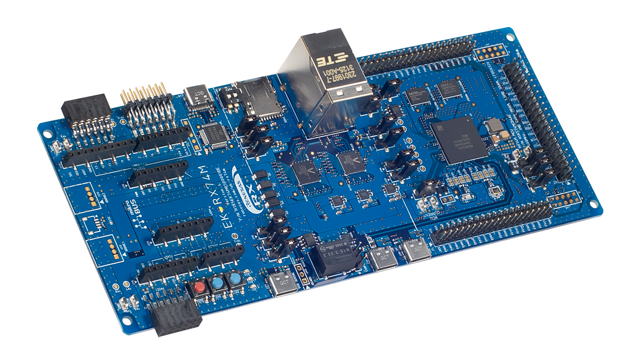 EK-RX74Mボードの斜めの外観。