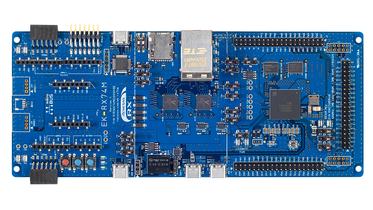EK-RX74Mボードの上面。