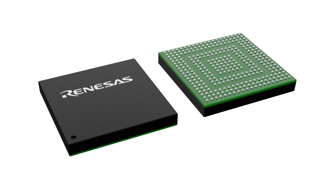 3D illustration featuring top and bottom views of FBGA IC chip package with 320 lead count.