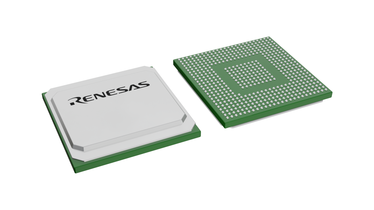 3D illustration featuring top and bottom views of FCBGA chip package with 538 lead count.