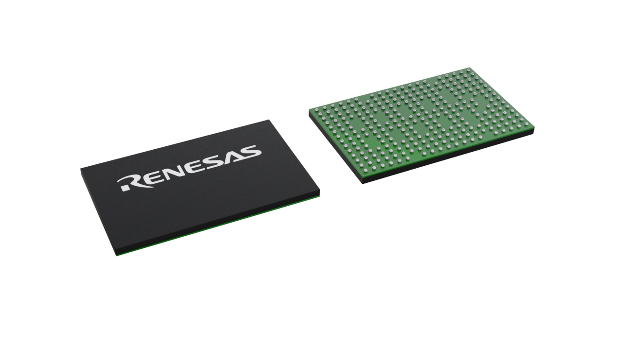 3D illustration featuring top and bottom views of FCCSP IC chip package with 264 lead count.
