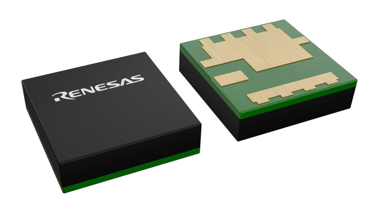 3D illustration featuring top and bottom views of FCLGA IC chip package with 9 lead count.
