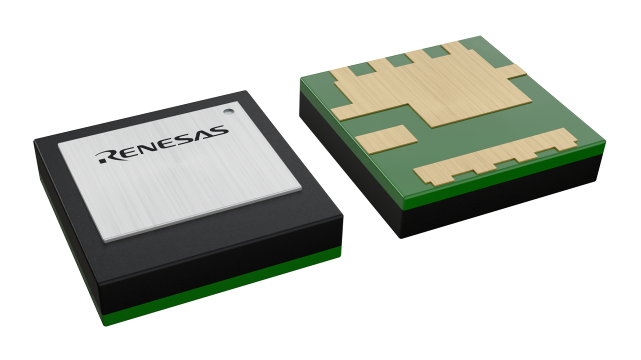 3D illustration featuring top and bottom views of FCLGA IC chip package with 9 lead count.