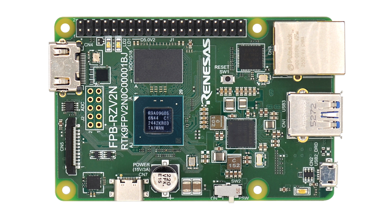 FPB-RZV2N board’s top view.