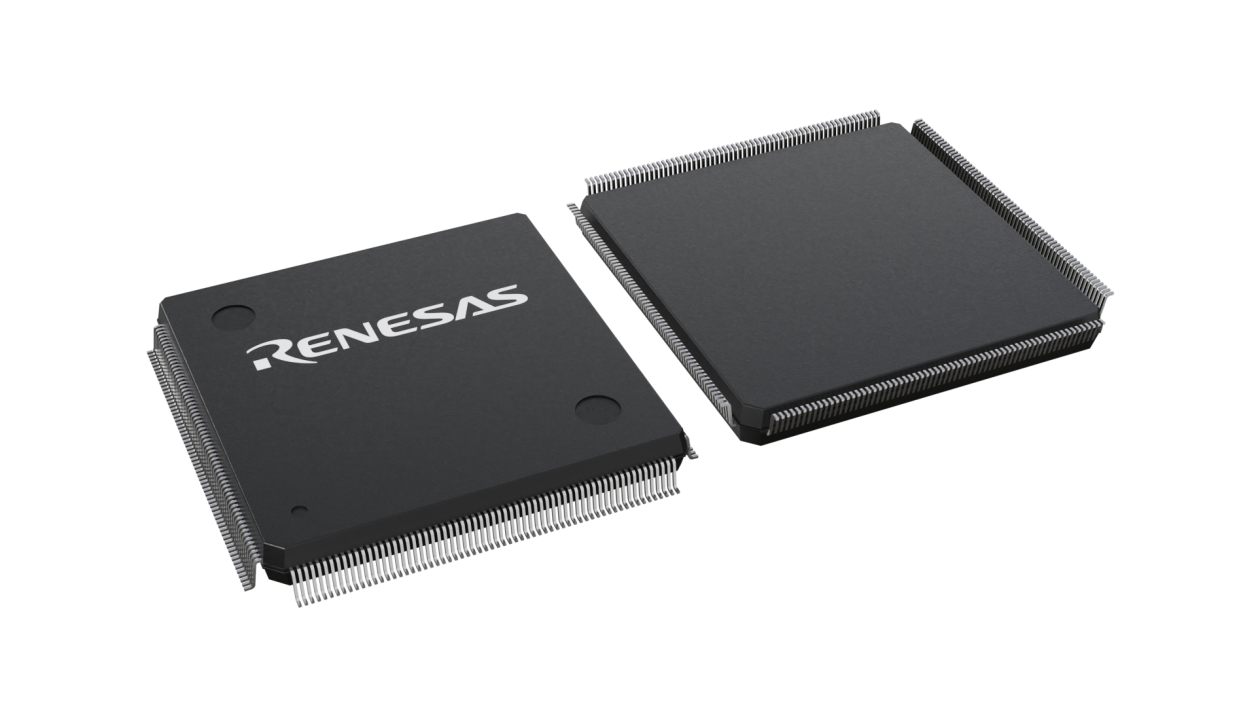 3D illustration featuring top and bottom views of HFQFP IC chip package with 256 lead count.