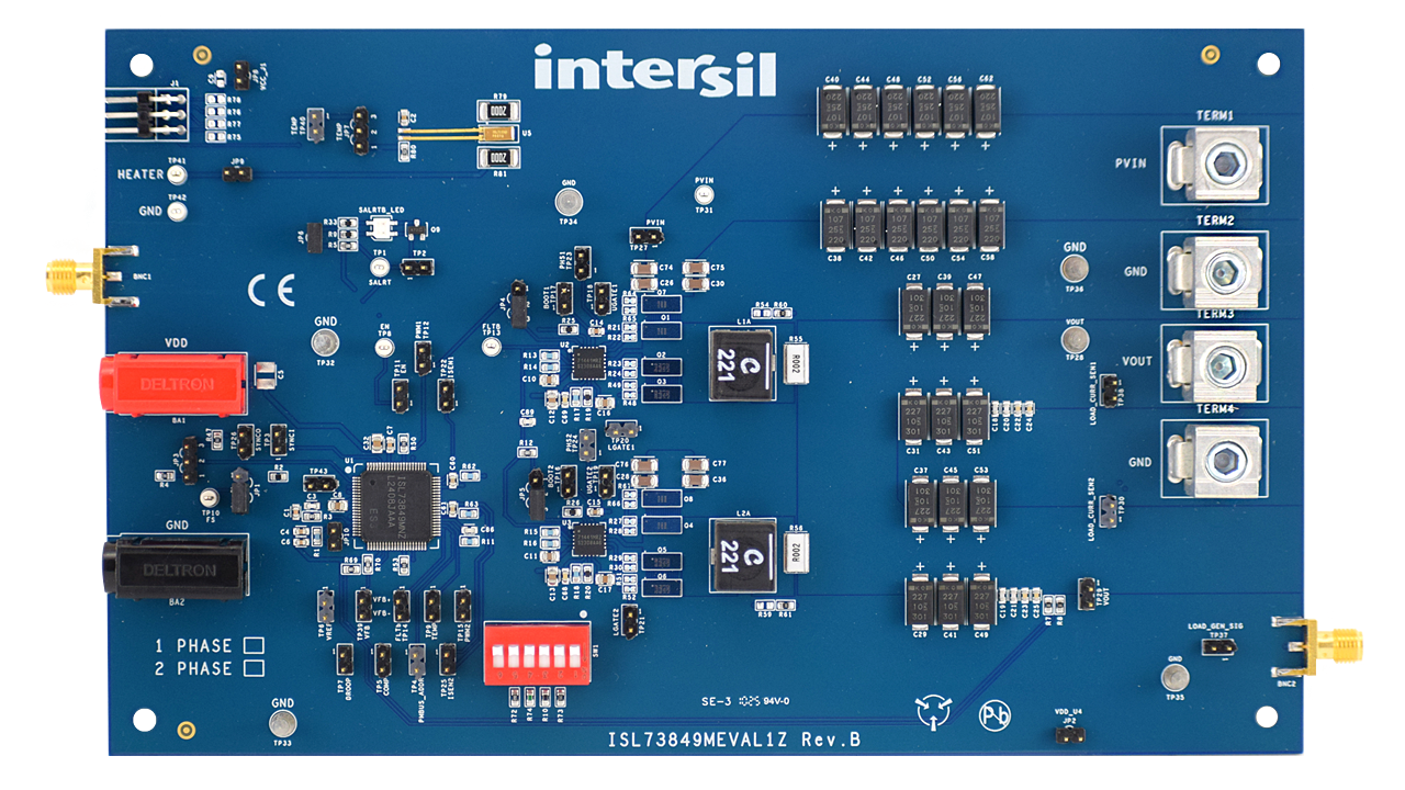 ISL73849MEVAL1Z Rad Tolerant Dual-Phase PWM Controller with PMBus Evaluation Board - Top