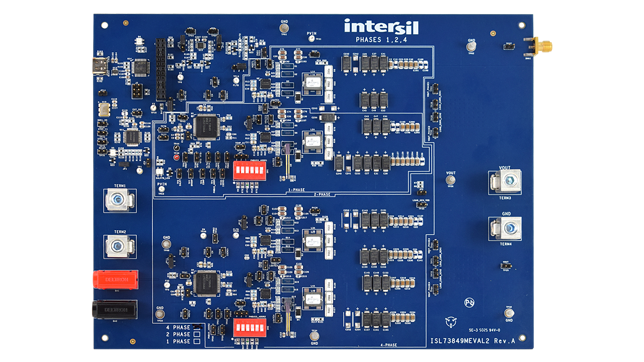 ISL73849MEVAL2Z4 Rad Tolerant PWM Controller with PMBus Evaluation Board for XQRVC1902 - Top