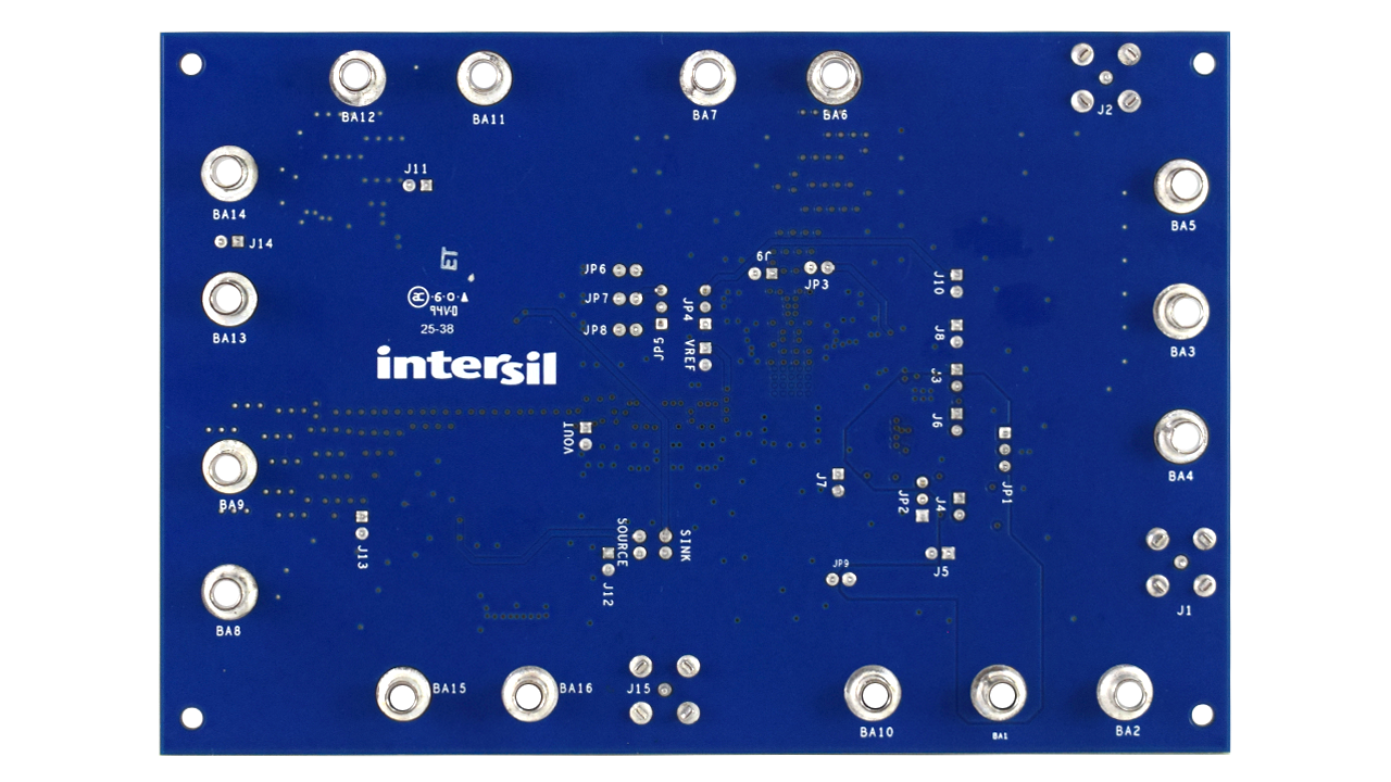 ISL75055SLHEV1Z 放射線硬化3A源・沈み源・沈みDDRターミネーター/LDO評価ボード - 裏面
