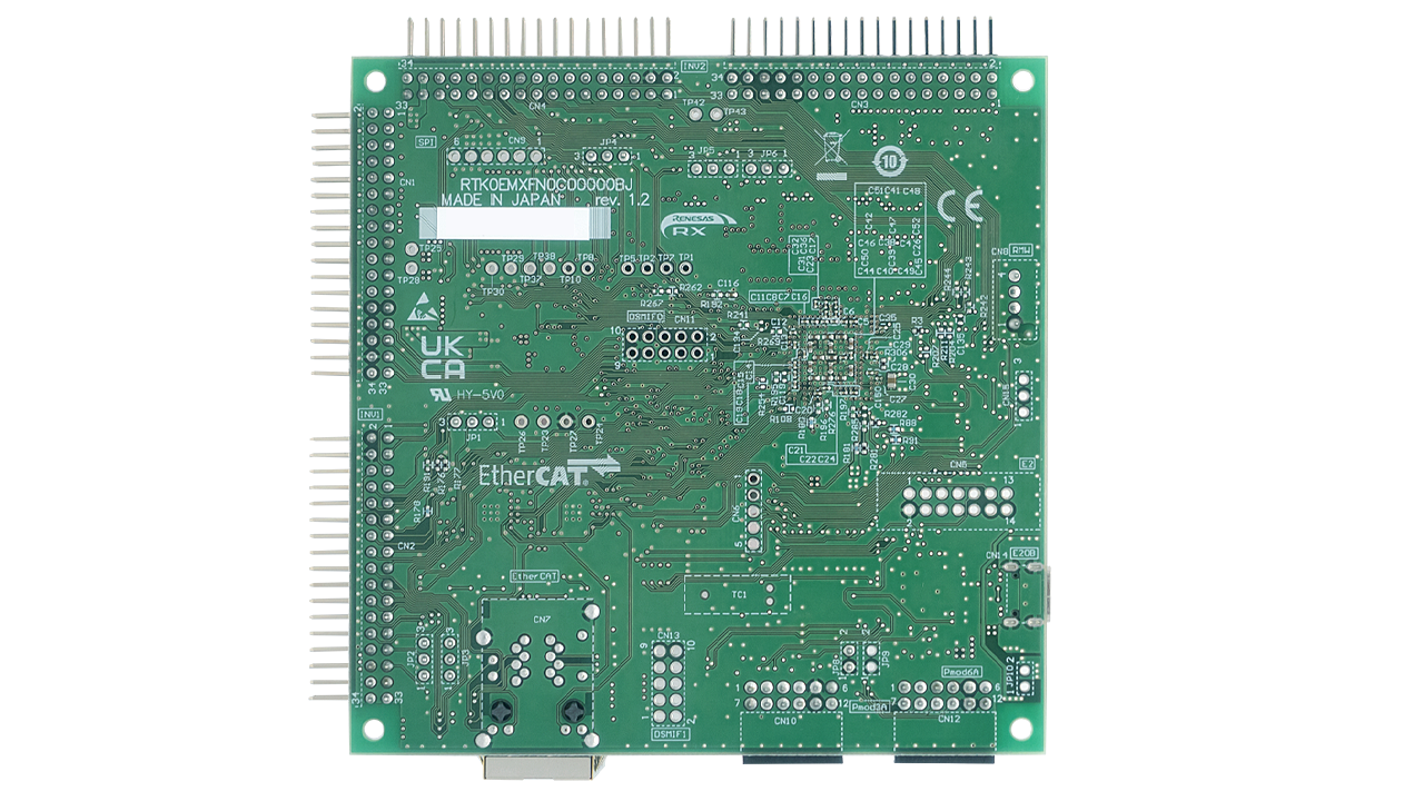 MCB-RX74Mボードの裏面。