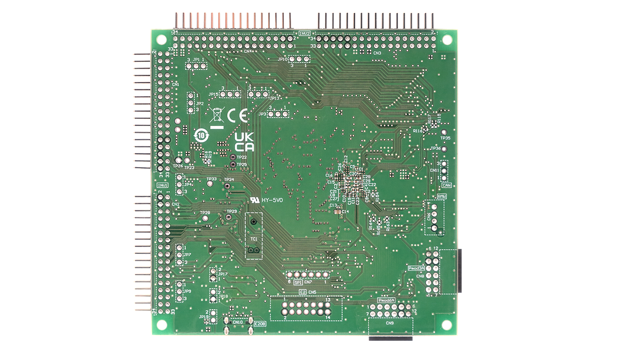 MCB-RX74Nボードの裏面。