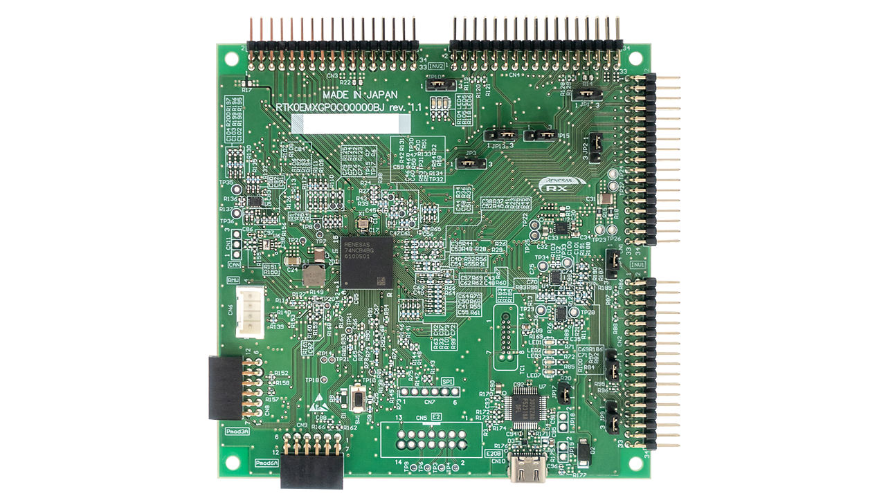 MCB-RX74Nボードの上面。