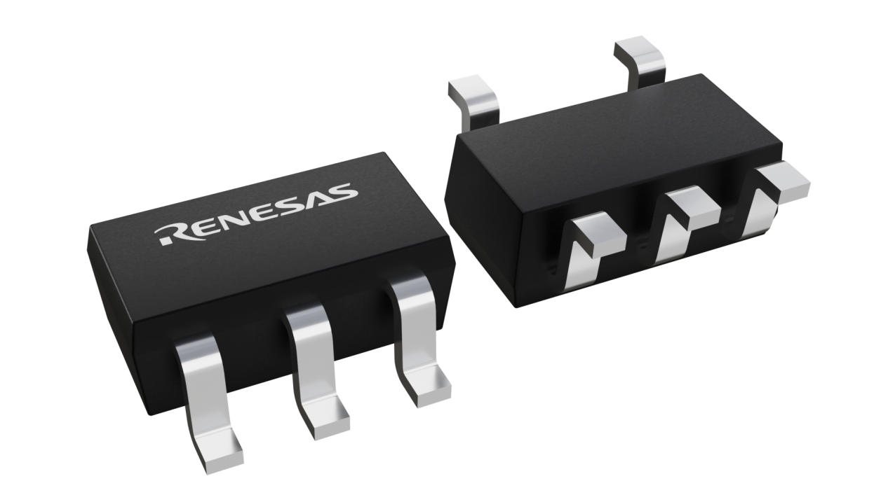 3D illustration featuring top and bottom views of MM chip package with 5 lead count.