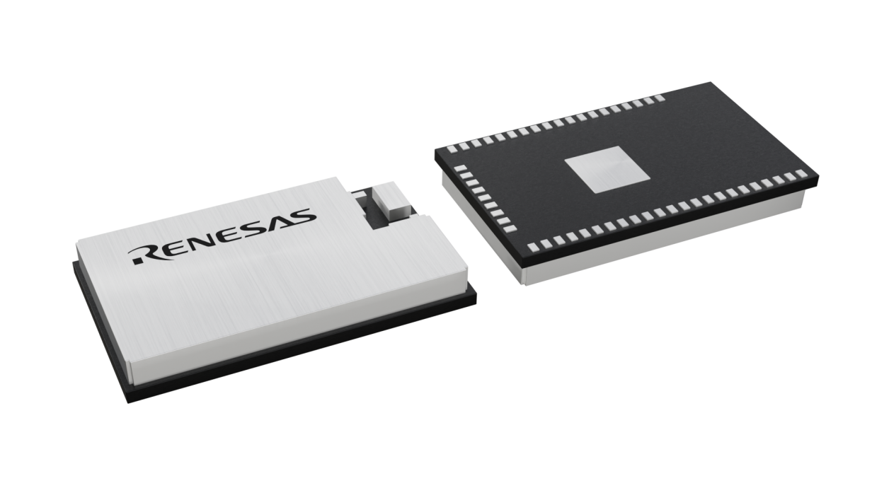 3D illustration featuring top and bottom of module ic chip package with 51 leads.