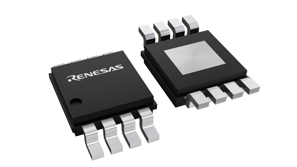3D illustration featuring top and bottom views of MSOP-EP chip package with 8 lead count.